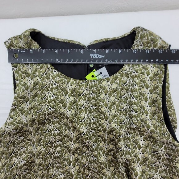 NEW Sam Edelman Dress Womens 10 Green Pebbled Python Pleat Blouson Midi Loden - Picture 9 of 15